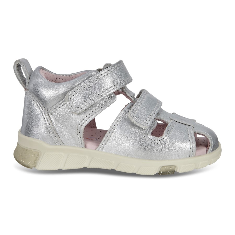 Silver Metallic Ecco Mini Stride Kids Sandals Ireland