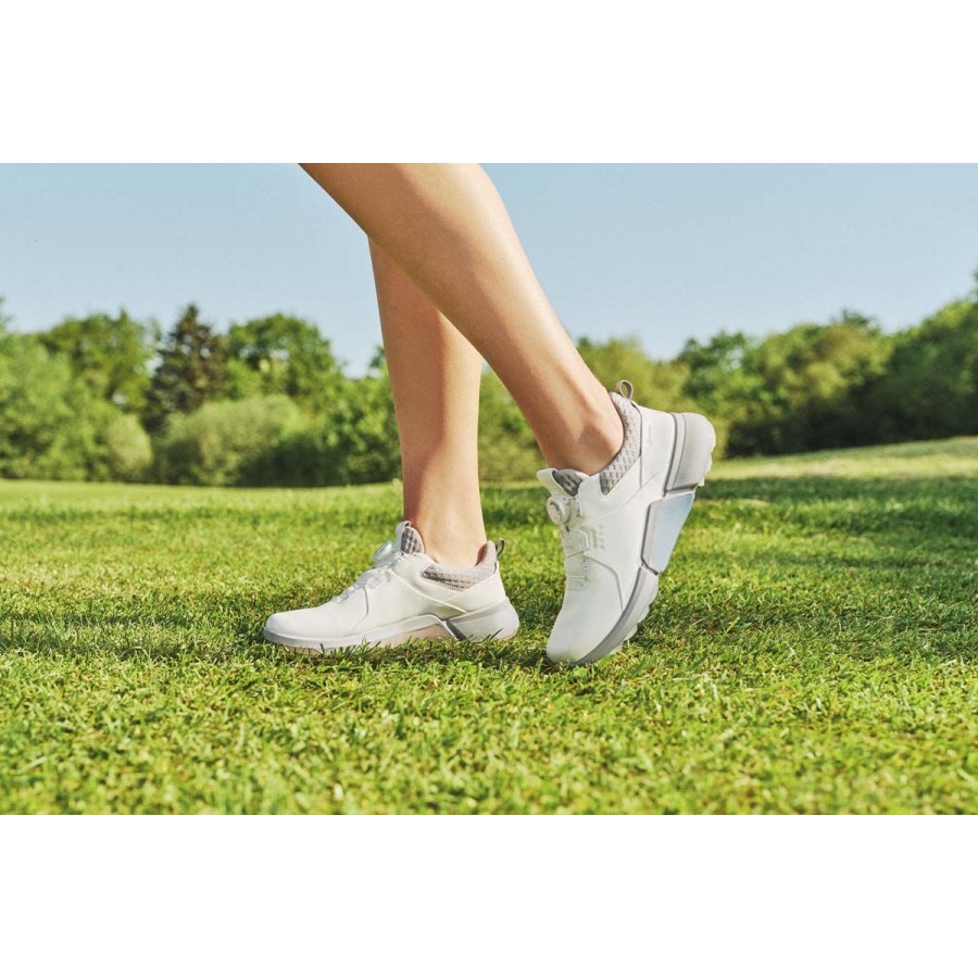 Women Golf Biom H4 Shoes White-Silver Grey Ecco Ireland